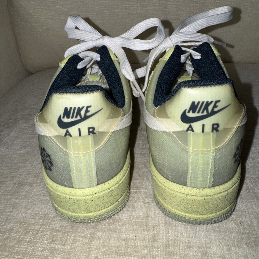 Nike Air Force 1 Crater GS Unisex Kids Size 6Y Lemon Twist Lace Up Sneaker Shoes - Picture 8 of 10